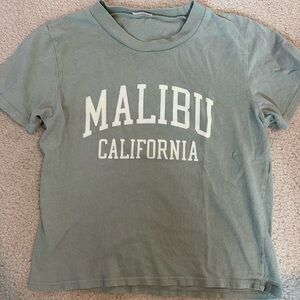 Brandy Melville Malibu California Graphic Tee - Green